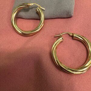 Bony Levy Cleo 14k Gold Twisted Hoop Earring